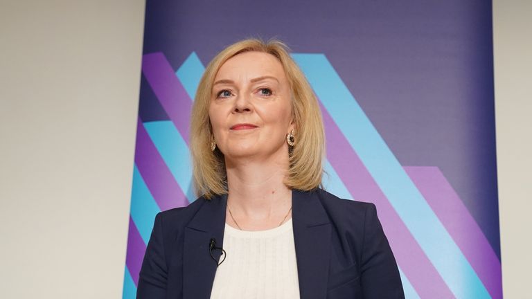 Liz Truss gives a speech on the economy at the Institute for Government in London. Picture date: Monday September 18, 2023. PA Photo. The former prime minister is using the speech to defend decisions made during her brief spell in Number 10, calling it unfair to say she had pursued unfunded tax cuts. See PA story POLITICS Truss. Photo credit should read: Stefan Rousseau/PA Wire