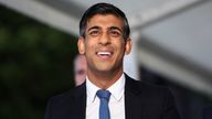 Britain's Prime Minister Rishi Sunak looks on as he walks at the venue of Britain's Conservative Party's annual conference in Manchester, Britain, October 3, 2023. REUTERS/Toby Melville
