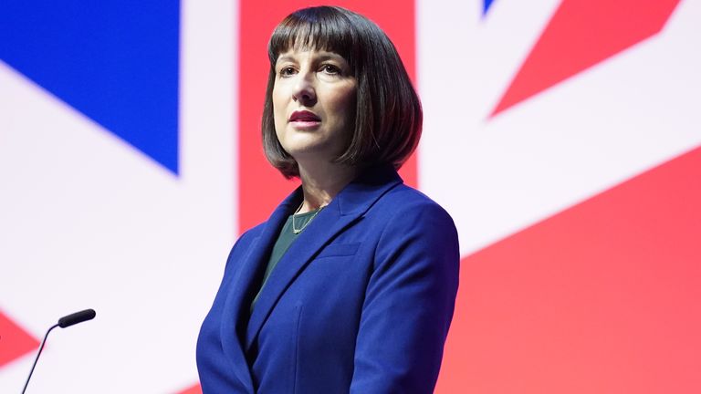 Shadow chancellor Rachel Reeves making her keynote speech during the Labour Party Conference in Liverpool