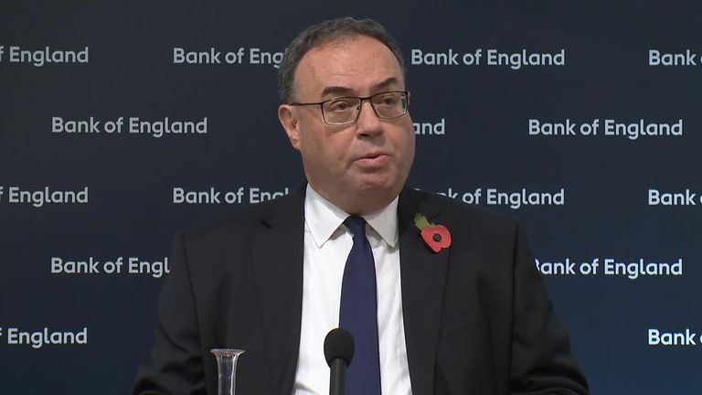 Bank of England governor Andrew Bailey