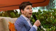 OpenAI CEO Sam Altman sits in conversation with Salesforce CEO Marc Benioff at Yerba Buena Theater during the first day of Dreamforce, the annual tech conference hosted by Salesforce, in San Francisco, Tuesday, Sept. 12, 2023. (Jessica Christian/San Francisco Chronicle via AP)