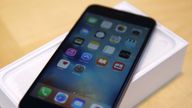 An iPhone 6S Plus is seen at the Apple retail store in Palo Alto, California.