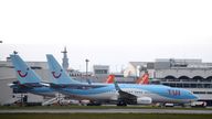 Tui planes at Glasgow Airport after Prime Minister Boris Johnson has put the UK in lockdown to help curb the spread of the coronavirus.