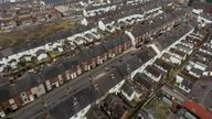 Stoke-on-Trent, with rows of terrace housing