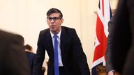 Rishi Sunak holds his weekly Cabinet meeting in 10 Downing Street
Pic: No 10 Downing Street