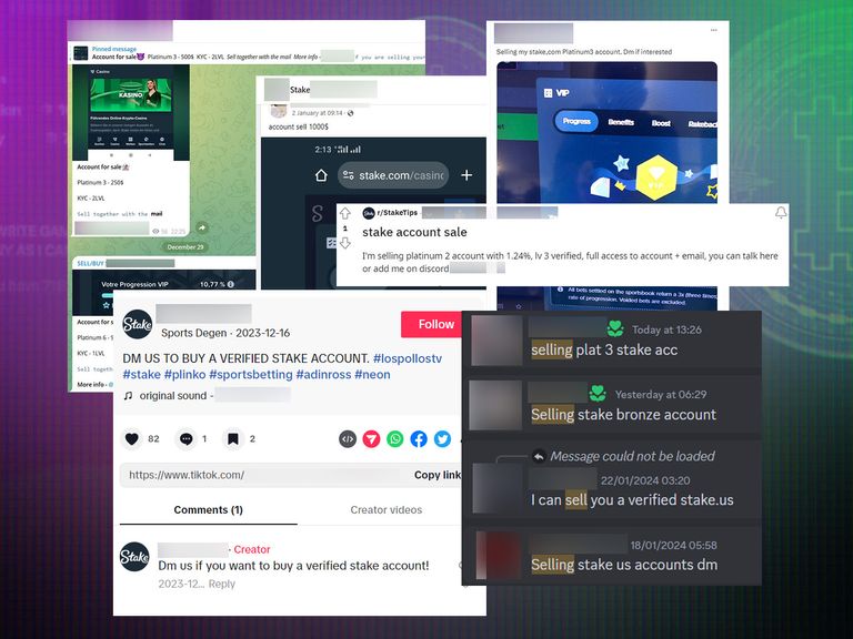 Accounts are being sold across a number of different social media sites. Pic: Telegram/Facebook/TikTok/X/Discord/Reddit