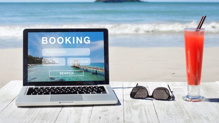 Stock image of a summer holiday booking. Picture downloaded from iStock by Ollie Cooper for story on Sunshine Saturday.