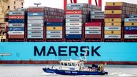 Maersk is one of the world's ;largest container shipping operators. Pic: AP