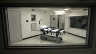 FILE - Alabama's lethal injection chamber at Holman Correctional Facility in Atmore, Ala., is pictured in this Oct. 7, 2002 file photo. (AP Photo/Dave Martin, File)