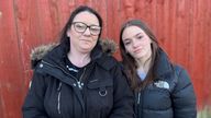 Post Office clerk Jacqueline Falcon whose fraud conviction has been overturned by the Court of Appeal in the light of the Horizon system debacle, pictured with her 17-year-old daughter Summer.
Pic: PA