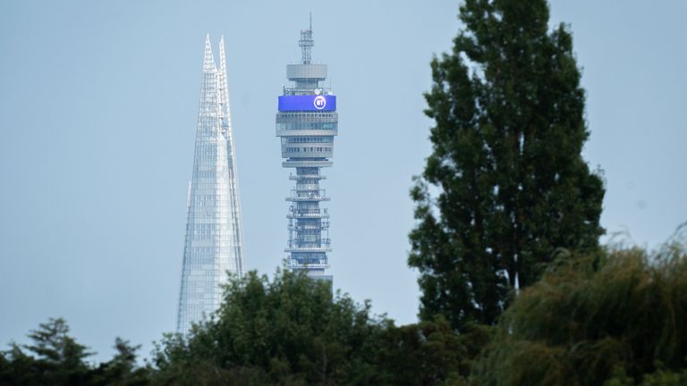 Pic: PA
A view of the shard and BT Tower in central London. Picture date: Tuesday September 27, 2022.