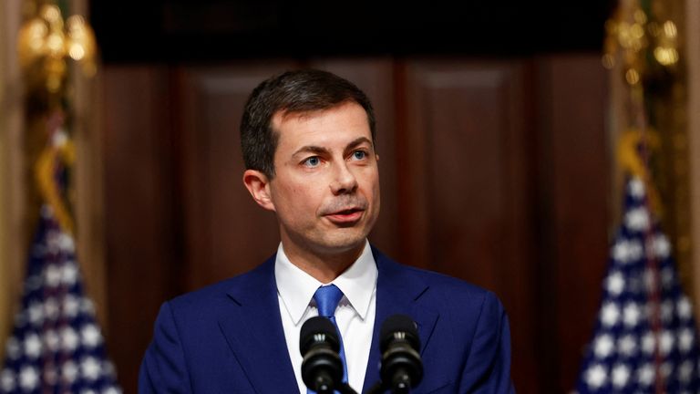 US Transportation Secretary Pete Buttigieg. Pic: Reuters