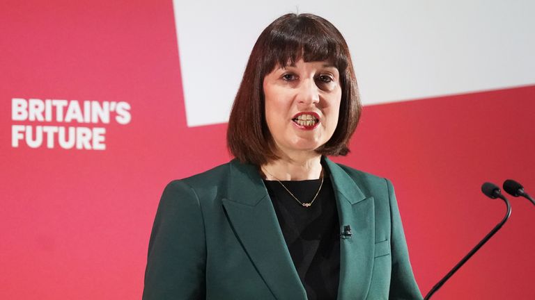 Shadow chancellor Rachel Reeves addressing 400 business leaders at the Kia Oval.
Pic: PA