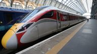 An Azuma rail LNER train at Kings Cross Station, London. File pic