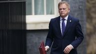 Secretary Grant Shapps arriving in Downing Street.
Pic: PA