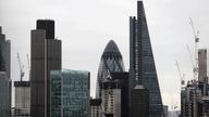 A view of the London skyline shows the City of London financial district, seen from St Paul's Cathedral in London, Britain February 25, 2017. REUTERS/Neil Hall//File Photo