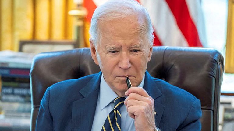 Joe Biden speaks on the phone with Israeli Prime Minister Benjamin Netanyahu.
File pic: Reuters