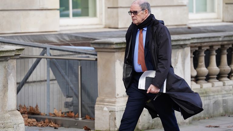 Lord Arbuthnot arrives at the Department for Business and Trade, Old Admiralty Building, central London, ahead of a meeting of the independent Horizon Compensation Advisory Board. Picture date: Wednesday January 10, 2024.
