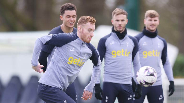 Dejan Kulusevski of Tottenham Hotspur during trainin.
Pic: Alex Morton/Tottenham Hotspur FC/Shutterstock