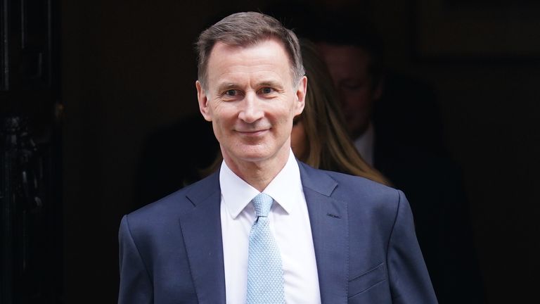 Chancellor Jeremy Hunt. Pic: PA