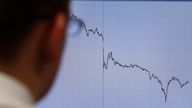 A trader poses in front of a screen on a trading floor in London January 22, 2010. The FTSE 100 was set on course for its biggest weekly fall in three months at midday on Friday, as U.S. president's plans to limit banking activities hit bank shares, while commodities fell on demand fears. REUTERS/Stefan Wermuth (BRITAIN - Tags: BUSINESS)