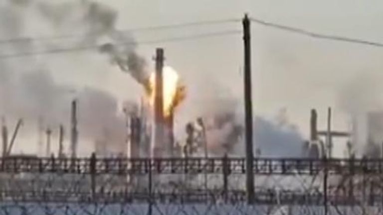 Ukrainian drone hits Russian oil refinery