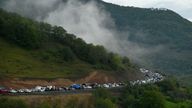 Fleeing from Nagorno-Karabakh on the mountain road west