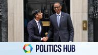 Prime Minister Rishi Sunak welcomes the President of Rwanda, Paul Kagame, to 10 Downing Street, London, for talks. Picture date: Tuesday April 9, 2024. PA Photo. See PA story POLITICS Rwanda. Photo credit should read: Stefan Rousseau/PA Wire