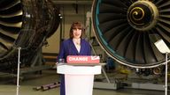 Pic: Stefan Rousseau/PA

Shadow chancellor Rachel Reeves delivers a speech during a visit to Rolls-Royce in Derby, while on the General Election campaign trail. Picture date: Tuesday May 28, 2024. PA Photo. See PA story POLITICS Election Labour. Photo credit should read: Stefan Rousseau/PA Wire