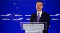 Heathrow Airport CEO John Holland-Kaye speaks at a news conference at Heathrow Airport in London, Britain, May 17, 2021. REUTERS/John Sibley
