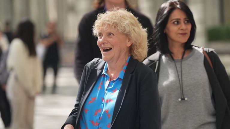 Former sub-postmistress Jo Hamilton leaves after Paula Vennells gave her third day of evidence to the inquiry. Pic: PA