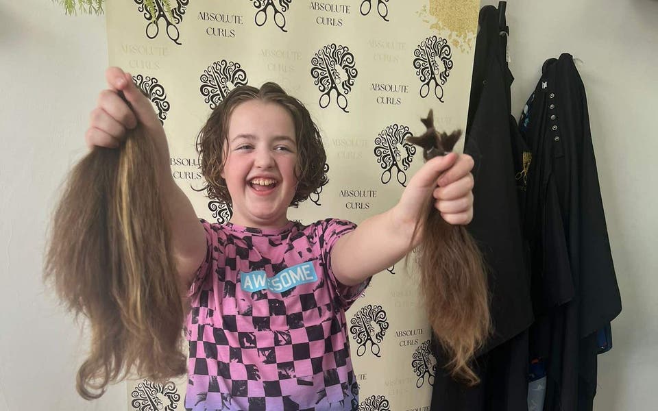 Girl, 10, feels ‘proud’ after cutting off 13 inches of hair to make cancer wig