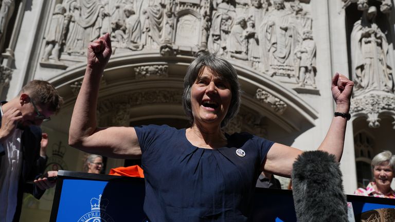 Sarah Finch outside court