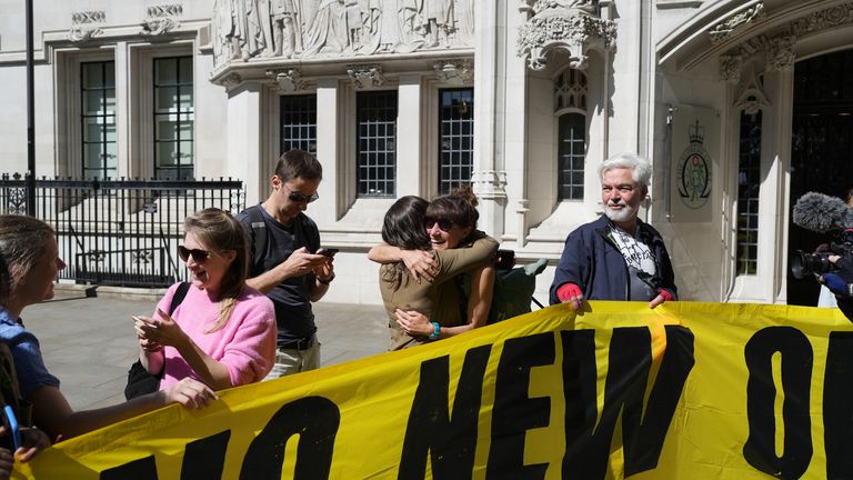 Campaigners celebrate the ruling 