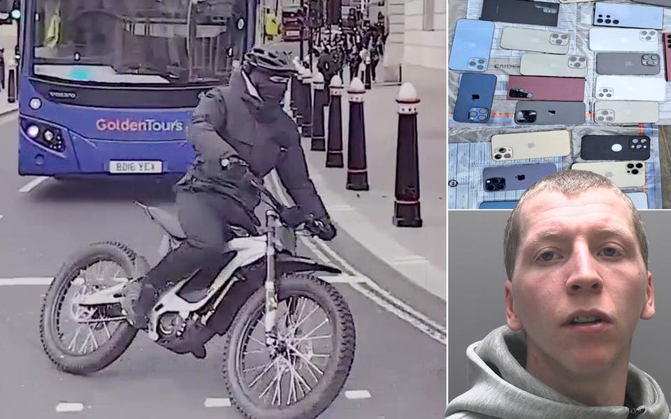 Watch: E-bike mugger caught by police after stealing phones from 24 people in one day