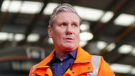 Keir Starmer speaks to the media during a visit to Siemens Traincare in Three Bridges, Crawley.
Pic: PA