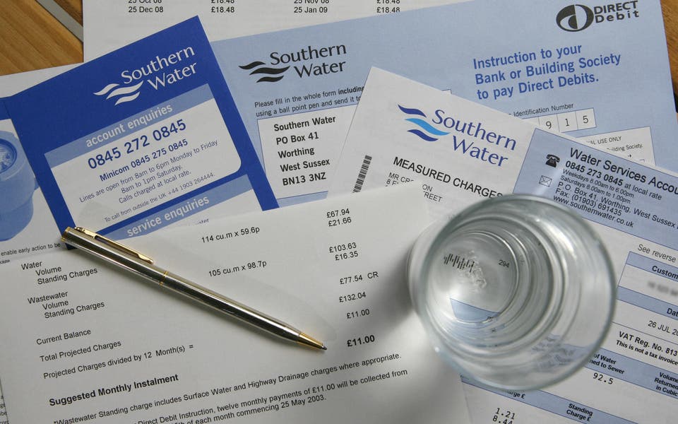 Household water bills to rise by £19 a year under draft proposals