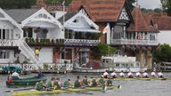 Competitors attend the annual Henley Royal Regatta rowing festival in Henley-on-Thames, Britain June 30, 2017. REUTERS/Toby Melville