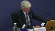 Tim Parker, Post Office chair from 2015 to 2022, is seen giving evidence to the inquiry.