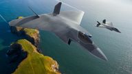 The new concept Tempest combat aircraft has been unveiled at the Farnborough International Airshow. Pic: GCAP