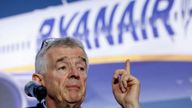 Ryanair Chief Executive Michael O'Leary speaks during a press conference about Ryanair's multibillion-dollar deal for as many as 300 Boeing jets at Boeing headquarters in Arlington, Virginia, U.S., May 9, 2023. REUTERS/Evelyn Hockstein/File Photo