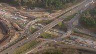 Aerial pictures show the M25 on Friday ahead of this weekend's closure.