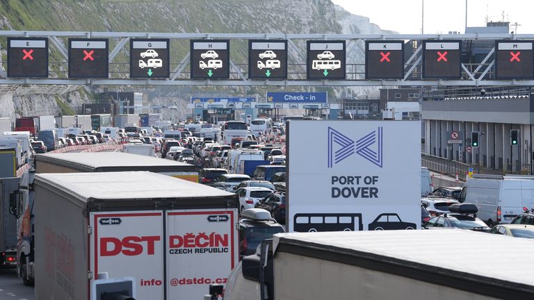 Traffic at the Port of Dover in Kent as the busy summer travel period gets underway. Picture date: Saturday July 20, 2024. PA Photo. Photo credit should read: Gareth Fuller/PA Wire