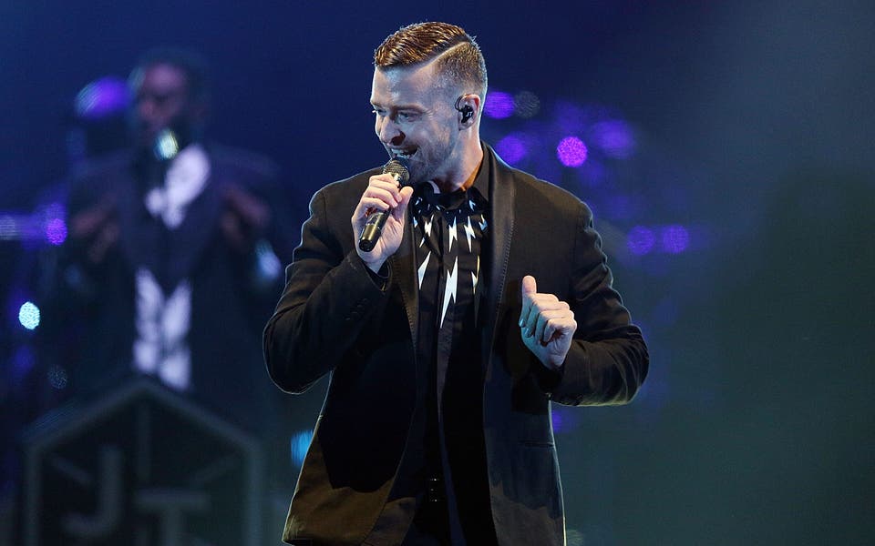 What time is Justin Timberlake on stage at London's 02?