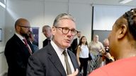 Keir Starmer talks to staff during a visit to Police Service of Northern Ireland (PSNI) training college at Garnerville in Belfast. Pic: PA
Pic: PA
