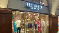 The Ted Baker store at London Bridge, in London, one of the 15 stores which will be closing..
Pic: PA