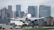 A British Airways Embraer ERJ-190SR takes off from London City Airport in London, Britain, April 11, 2024. REUTERS/Isabel Infantes