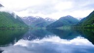 Scandinavian Mountains, seaside, sea, fjord in Steinsvik in the Volda municipality, More og Romsdal Region, Norway on May 27, 2022. Photo/Libor Sojka (CTK via AP Images)