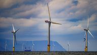 File photo dated 26/07/22 of RWE's Gwynt y Mor, the world's 2nd largest offshore wind farm located eight miles offshore in Liverpool Bay, off the coast of North Wales. Ben Birchall/PA Wire