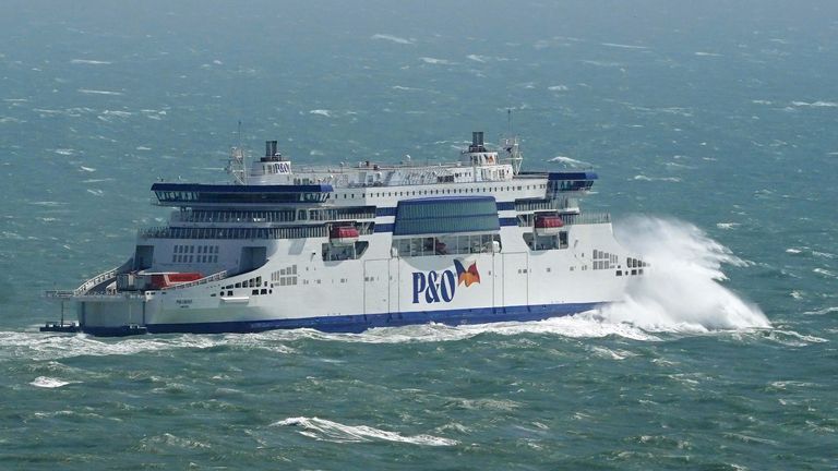 The P&O Liberte ferry leaves The Port of Dover in Kent during windy conditions ahead of the August bank holiday weekend. Storm Lilian is set to surge through northern parts of Wales and England. Gusts of up to 80mph are expected, with travel disruption, flooding, power cuts and dangerous conditions near coastal areas all likely. Picture date: Friday August 23, 2024.